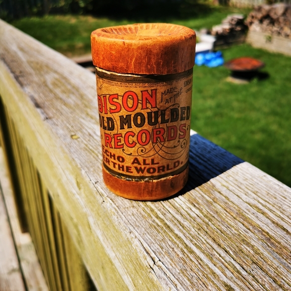 Antique Thomas Edison Gold Moulded Records Cardboard Container - Picture 2 of 16